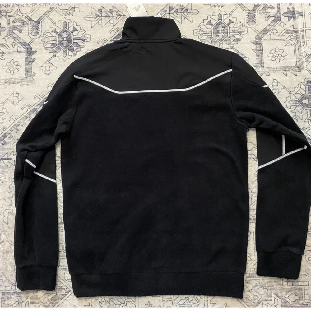 New Adidas Mens Black‎ Multi-Sport 1/4 Zip Polar Fleece Sweatshirt Small HL6914